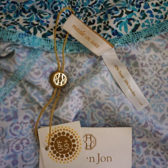 HELEN JON Sz L Beach Break Rash Guard Upf 50+ Montrose $144 Swim Shirt NWT - Picture 11 of 11